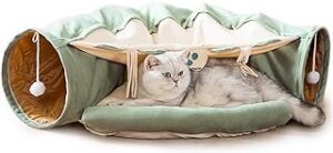 DREAMSOULE Cama Túnel para gatos con alfombrilla de cojín