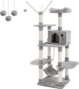 FEANDREA Árbol para Gatos Gris Claro 154cm