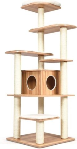 COSTWAY Árbol rascador para gatos de madera